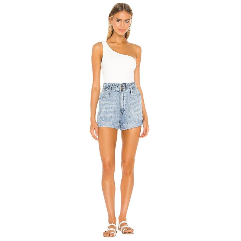 Show Me Your Mumu Uno Bodysuit in Bone Womens One Shoulder